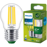 Żarówka LED E27 Kulka P45 2.3W = 40W 485lm 210lm/W 4000K Neutralna 300° KLASA A UltraEfficient Philips