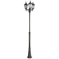 Lampa Ogrodowa Zewnętrzna Słupek LATARNIA E27 Retro Classic OGMWN 3 195-295cm czarny Su-Ma