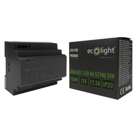 Zasilacz na Szynę DIN do Taśm LED 150W 12V 12.5A IP20 PREMIUM Ecolight