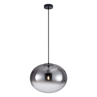 Lampa Wisząca Sufitowa CAMPANIA 1xE27 Czarno-Srebrna Milagro