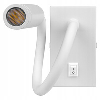 Lampa Ścienna LED Elastyczny Kinkiet do Czytania LEO 3W 4000K Biały