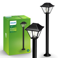 Lampa Ogrodowa LED Zewnętrzna ALPENGLOW myGarden E27 IP44 Słupek 90cm Latarnia Czarna PHILIPS