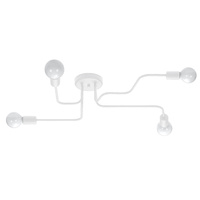 Lampa Sufitowa Oprawa Natynkowa Wisząca Zwis 4x E27 Żyrandol Nieregularna Biała Industrialna Vector Sollux
