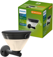 Kinkiet Ogrodowy Lampa Zewnętrzna Elewacyjna Solarny 3.8W 400lm 2700K Ciepła IP44 Czarna z Czujnikiem Ruchu Kyna Philips