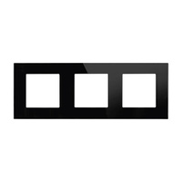 Ramka SZKLANA do gniazda czarna potrójna