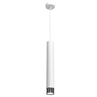 Lampa wisząca DANI 1xGU10 Wąski Klosz Biała Chrom MLP6227 Milagro Metal