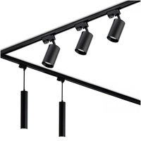 Zestaw Szyna Oświetleniowa Szynoprzewód 3m + 5x Reflektor Szynowy GU10 + Łącznik Kątowy Czarny LUMILED