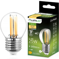 Żarówka LED E27 Kulka P45 2W = 25W 249lm 3000K Ciepła 360° FILAMENT LUMILED