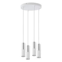 Lampa Sufitowa Wisząca ELIT WHITE Żyrandol Biało-Srebrna Nowoczesna 4xGU10 4354 TK Lighting
