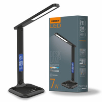 Lampka Biurkowa LED 5W 490lm 5500K Zimna Czarna Ściemnialna RIO Videx