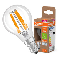 Żarówka LED P45 Kulka E14 1.2W = 25W 255lm 4000K Neutralna 330° 213lm/W CLASSIC ENERGY EFFICIENCY Osram