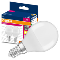 2x Żarówka LED P45 Kulka E14 4.9W = 40W 470lm 3000K Ciepła 200° VALUE CLASSIC Osram