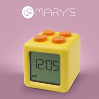 Zegar Elektroniczny dla Dzieci BUDZIK Żółty Baterie mAh KLOCEK MARY'S