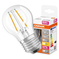 Żarówka LED P45 Kulka E27 2.8W = 25W 250lm 2700K Ciepła 320° Ściemnialna Retrofit Filament CLASSIC Osram