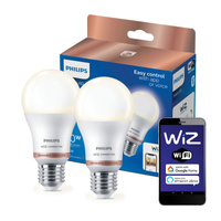 2x Żarówka LED E27 A60 8W = 60W 806lm 2700K Ciepła SMART WiFi Philips WiZ