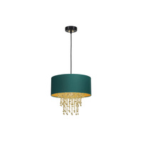 Lampa wisząca ALMERIA 1xE27 Elegancka Sznury Korali Zielona MLP6451 Milagro Metal + Tworzywo sztuczne+ Tkanina