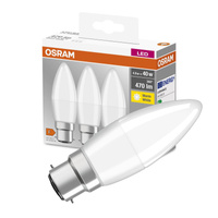 3x Żarówka LED B37 Świeczka B22d 4.9W = 40W 470lm 2700K Ciepła 200° BASE Osram