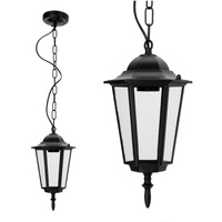 Lampa Sufitowa Wisząca Ogrodowa Zewnętrzna Zwis E27 Czarna IP54 LO 4105 Kobi