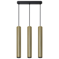 Lampa Sufitowa Wisząca Zwis 3x GU10 Złota LUNGOMARE Sanico Goldlux