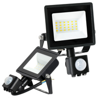 Naświetlacz LED Zewnętrzny Ogrodowy 20W 1620lm 6500K Zimny 120° z Czujnikiem Ruchu IP44 IK05 Czarny MHC Kobi