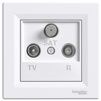 Gniazdo Antenowe RTV-SAT z Ramką 8dB SCHNEIDER ASFORA