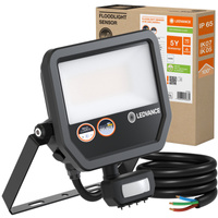 Naświetlacz LED Reflektor Zewnętrzny Lampa 41W 6000lm 4000K IP65 Czarny Z Czujnikiem Ruchu i Zmierzchu Floodlight Ledvance