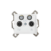 Gniazdo TV-2xSAT Końcowe Kwadratowe Białe LOGI Kanlux