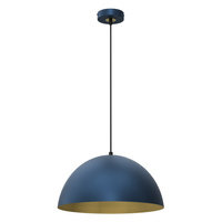 Lampa Wisząca Sufitowa BETA Granatowa Niebieska Złota 1xE27 35cm Milagro