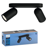 Lampa Sufitowa Reflektor Natynkowy 2 x GU10 Czarna Pongee Philips