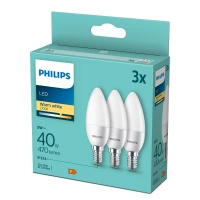 3x Żarówka LED E14 Świeczka B35 4,9W = 40W 470lm 2700K Ciepła Philips