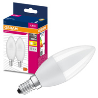 2x Żarówka LED B37 Świeczka E14 7.5W = 60W 806lm 3000K Ciepła 220° VALUE CLASSIC Osram