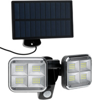 Naświetlacz Solarny LED COB 16W 6000K Zimna IP65 Czarny Czujnik Ruchu