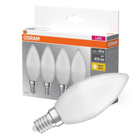 4x Żarówka LED B37 Świeczka E14 4.9W = 40W 470lm 2700K Ciepła 180° BASE Osram