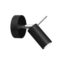 Lampa Ścienna Kinkiet PRESTON Czarna Chrom 1x mini GU10 Milagro