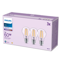 Zestaw 3x Żarówka LED E27 A60 7W = 60W 850lm 4000K Neutralna Filament PHILIPS