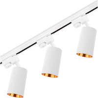 Zestaw Szyna Oświetleniowa Szynoprzewód 1m + 3x Reflektor Szynowy SAGI GU10 Biało Złoty LUMILED