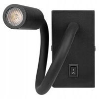 Lampa Ścienna LED Elastyczny Kinkiet do Czytania LEO 3W 4000K Czarny