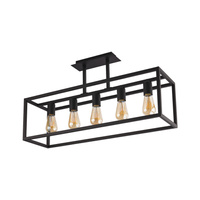 Lampa Sufitowa 5x E27 Czarna Nowoczesna CRATE 9047 Nowodvorski