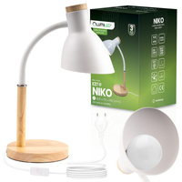 Lampka Biurkowa Szkolna Kreślarska Stołowa Dekoracyjna E27 NIKO Biała  Lumiled