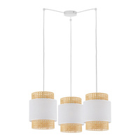 Lampa Sufitowa Wisząca BOHO WHITE Rattanowa Biała Styl Boho 3xE27 6537 TK Lighting