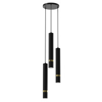 Lampa Wisząca Sufitowa JOKER Czarna Złota 3xGU10 Milagro
