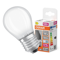 Żarówka LED P45 Kulka E27 3.4W = 40W 470lm 4000K Neutralna CRI90 300° Filament Ściemnialna SUPERSTAR PLUS CLASSIC Osram