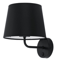 Lampa Ścienna Kinkiet MAJA BLACK Abażur Czarna Klasyczna E27 1884 TK Lighting