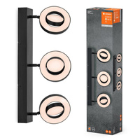 Oprawa Sufitowa Ścienna Lampa Punktowa LED Reflektor 3-Punktowy Dekoracyjny 29W Czarna LEDVANCE