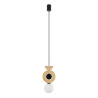 Lampa Sufitowa Wisząca G9 Czarna Drewno Skandynawska DROPS WOOD B 11174 Nowodvorski