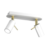 Lampa Sufitowa PRESTON Złota Biała 2x mini GU10 Milagro