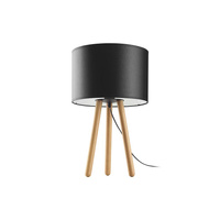 Lampa Stołowa Biurkowa Nocna TOKYO Abażur Czarno-Drewniana Buk Skandynawska E27 5293 TK Lighting