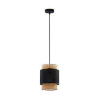 Lampa Sufitowa Wisząca BOHO BLACK Zwis Rattanowa Czarna Styl Boho E27 6540 TK Lighting