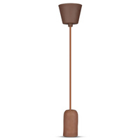 Lampa Wisząca Oprawa E27 Betonowy klosz z brązowym kablem VT-7668 V-TAC