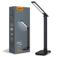 Lampka Biurkowa LED 18W 700lm 6500K Zimna Czarna Ściemnialna Videx